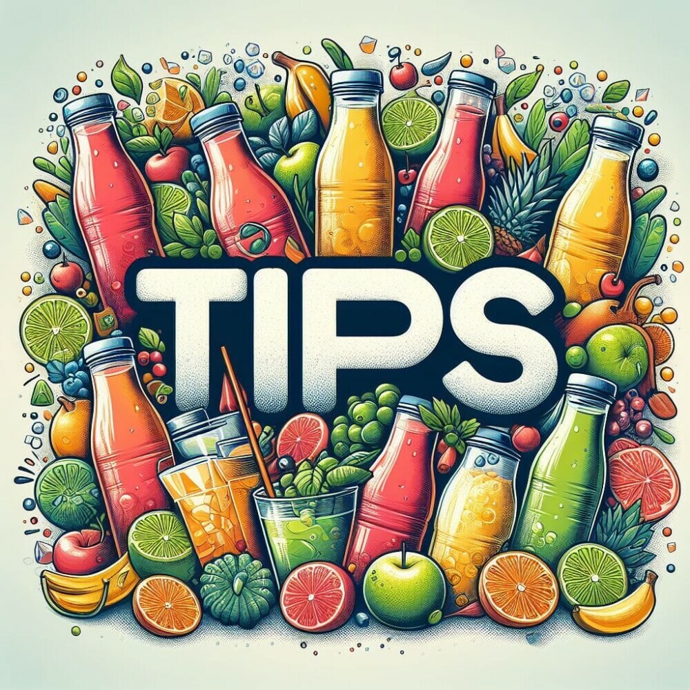 the word tips surrounded by healthy drinks